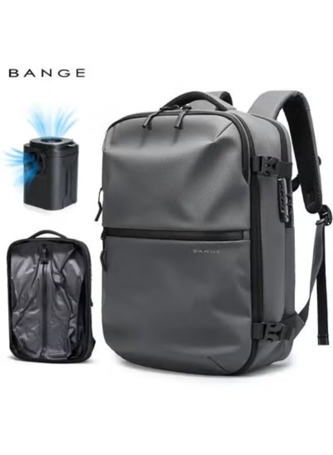 BANGE 7875 Grey Hot Sell New Arrival TSA Lock Waterproof Men Anti Theft Travel air Vacuum sealed Compression Backpack - Image 2